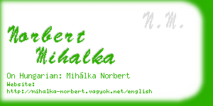 norbert mihalka business card