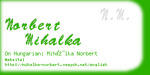 norbert mihalka business card